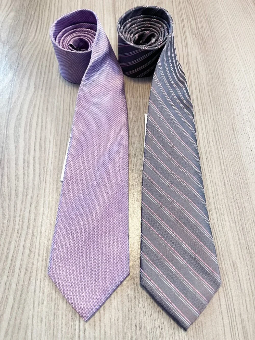 Michael Kors Lot of 2 100% Silk Ties Purple Gray Pink NWT Wedding Preppy Office
